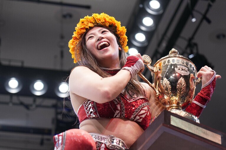 優勝を喜ぶ青野未来　©Essei Hara