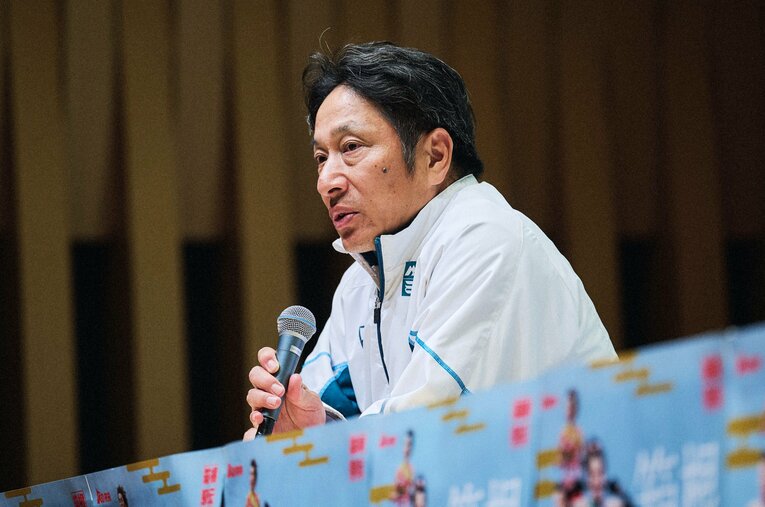 箱根駅伝の大会後には日本長距離界の強化指針についても熱弁をふるった原監督　©Yuki Suenaga