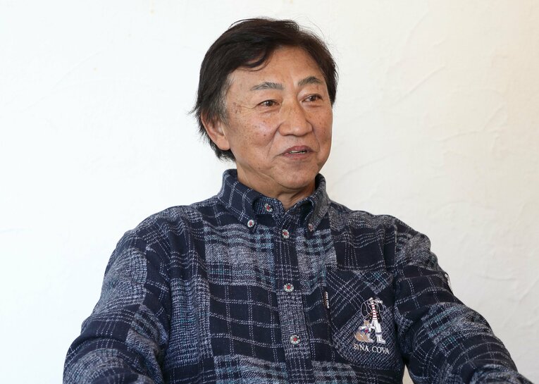 兵庫県西宮市でNumberWebの取材に応じた田尾安志氏。2005年、楽天の初代監督を務めた
