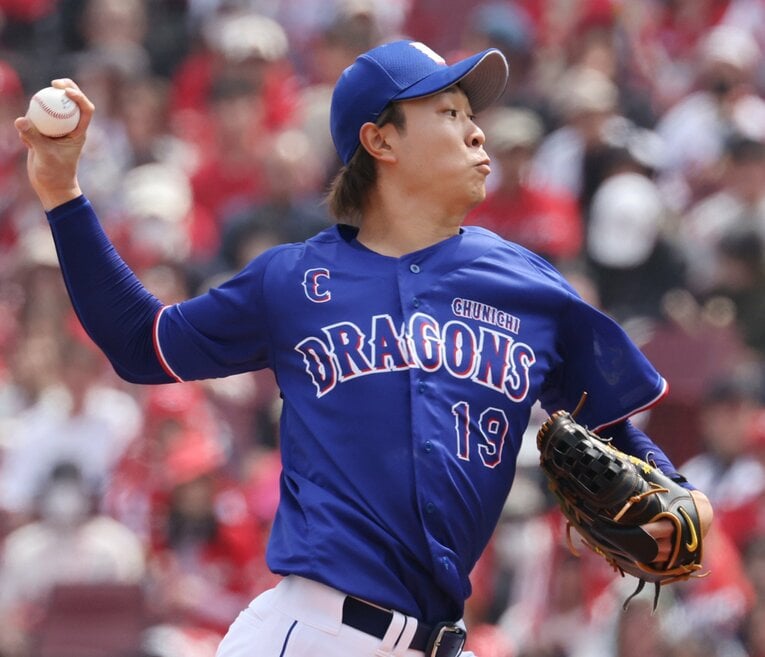 今季ここまで1勝4敗の高橋宏斗。5月7日の阪神戦後に登録抹消された　©JIJI PRESS