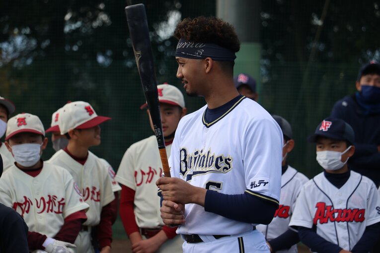 野球教室の一コマ