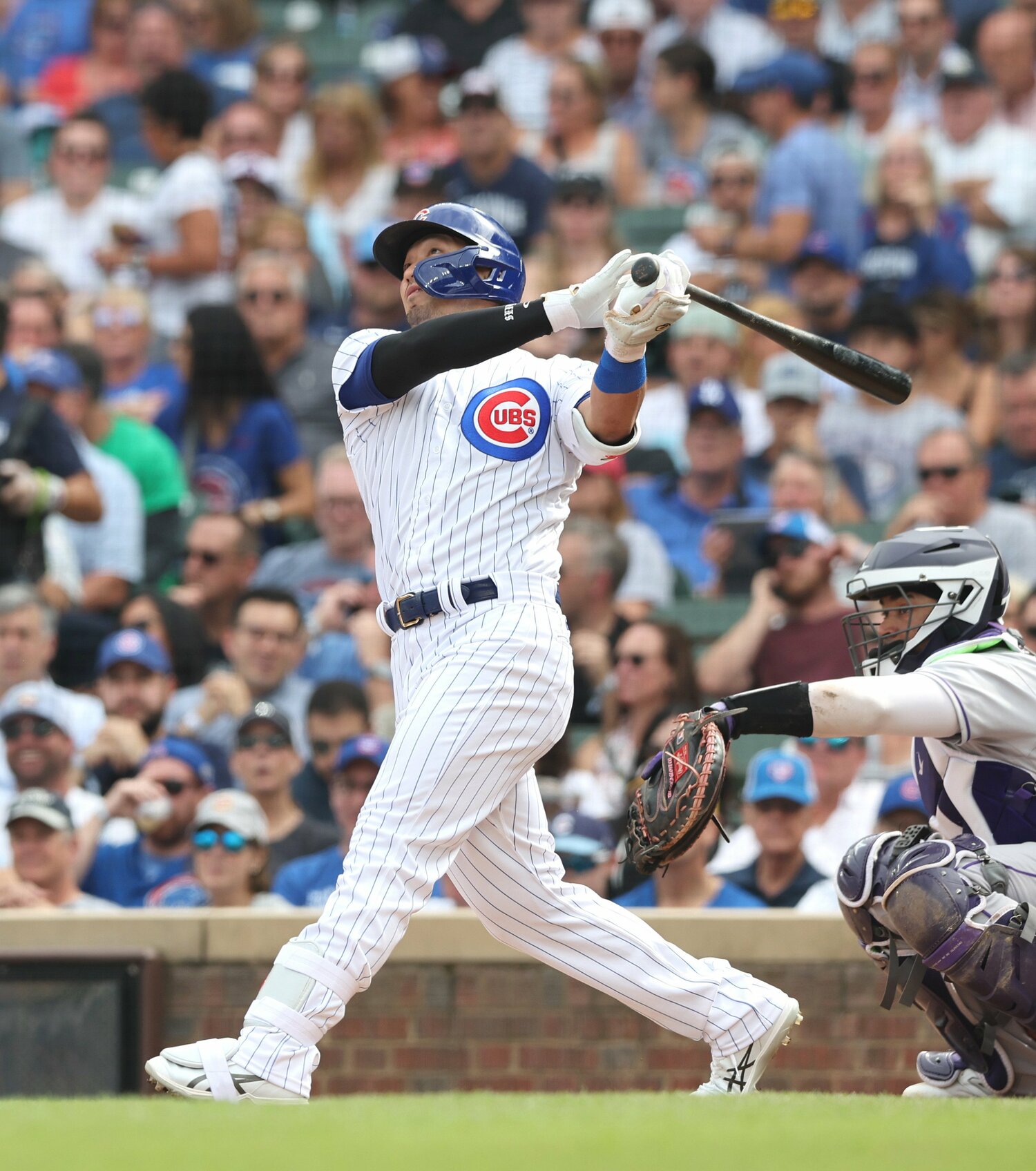 日本人右打者として初の20本塁打に到達した鈴木誠也　©JIJI PRESS