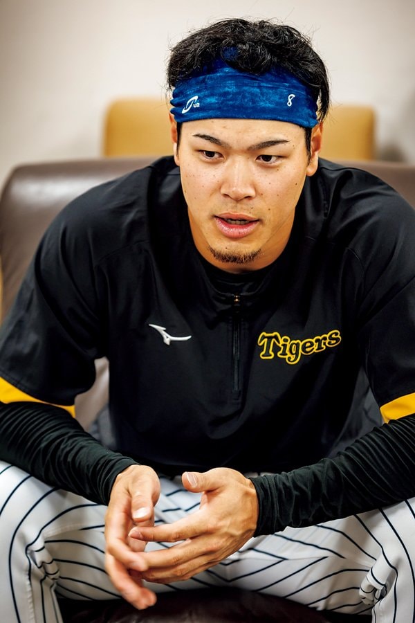 開幕前にプロ入りから3年間で感じた“壁”について語った佐藤輝明　©︎Kiichi Matsumoto