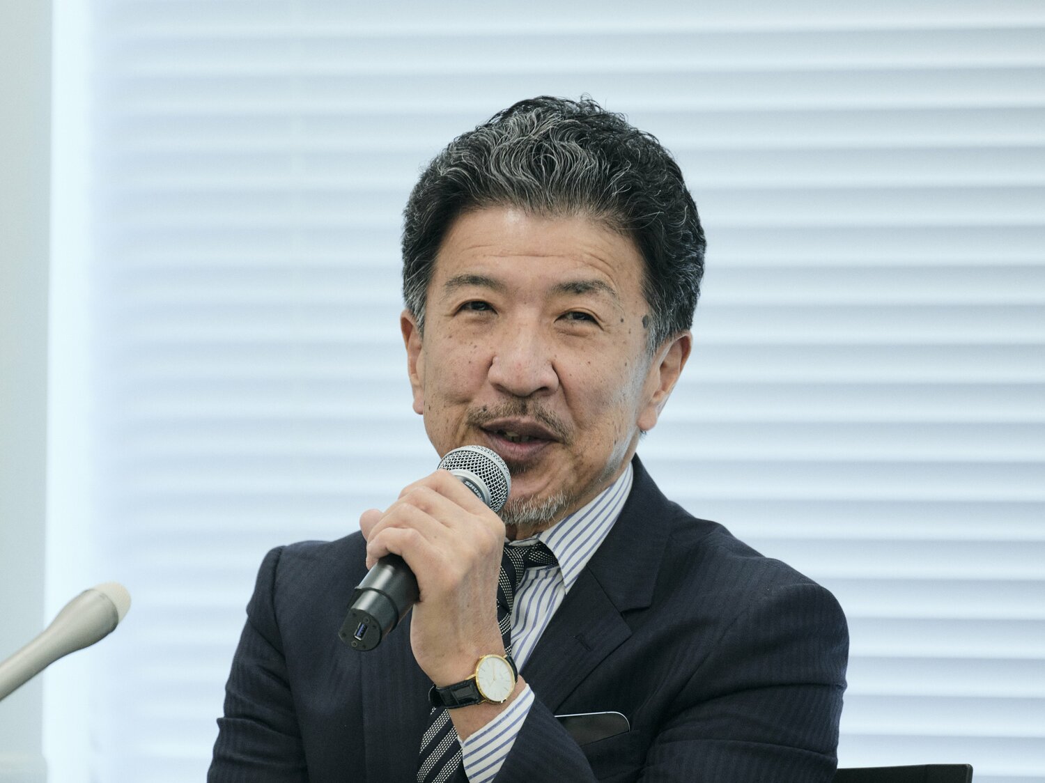 広報部門のトップである日産自動車常務執行役員の濱口貞行氏　©︎Yuki Suenaga