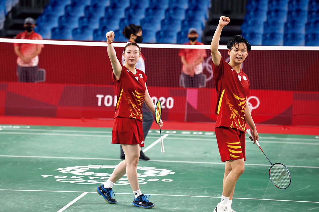 東京五輪では3位決定戦で鄧俊文＆謝影雪組（香港）を2−0で下し、銅メダルに輝いた　KYODO