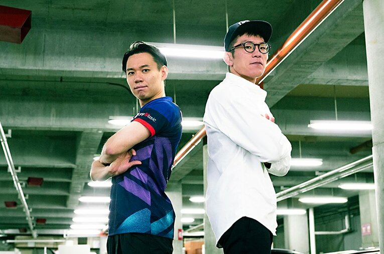 “異業種格闘対談”にのぞむ東大卒プロゲーマー・ときど（左）とプロ格闘家・青木真也 ／ photograph by Wataru Sato