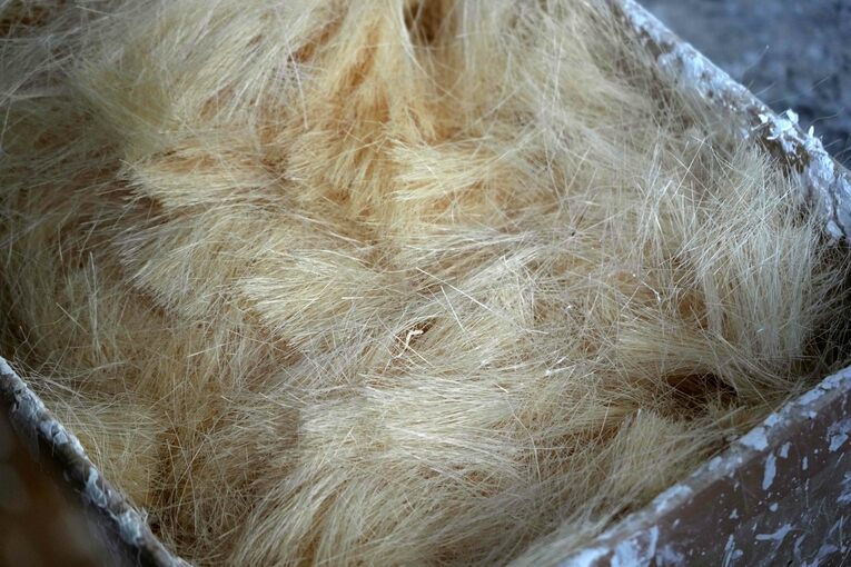 スタッフと呼ばれる植物サイザルの繊維