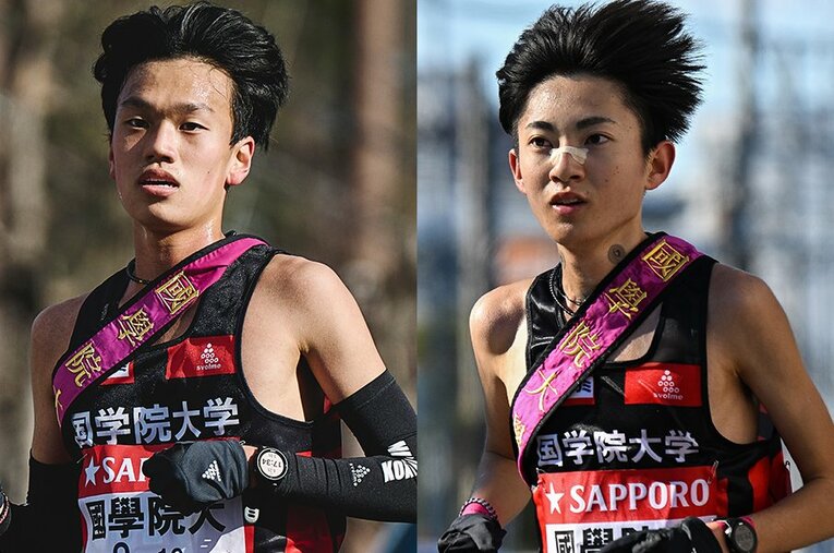 箱根駅伝の連続シード権獲得をチーム最長となる4年に伸ばした国学院大。特に活躍したのは1年生のルーキー2人、山本歩夢と平林清澄だった ／ photograph by Yuki Suenaga／Nanae Suzuki  