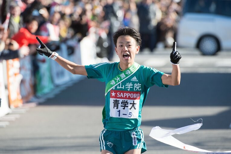 神野大地（青学大）　第92回箱根駅伝 ／ photograph by Nanae Suzuki