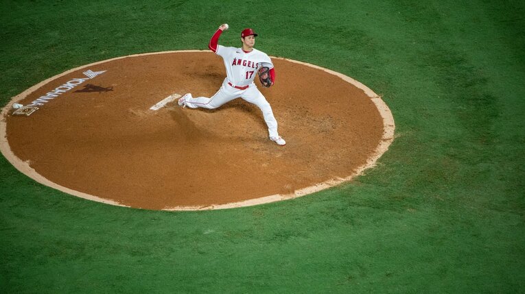 2021年の大谷の投球フォーム　©Nanae Suzuki