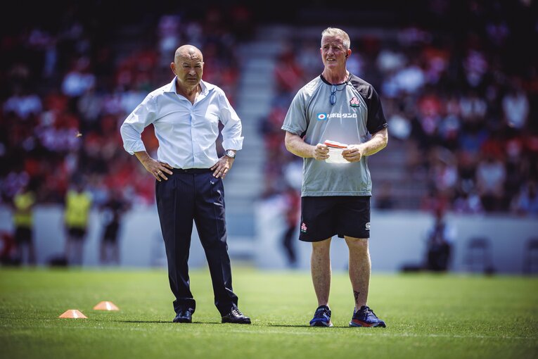 エディー・ジョーンズHC、ハイパフォーマンスコーディネーターを務めるジョン・プライヤー　©︎Kiichi Matsumoto