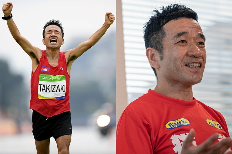 2016年のリオデジャネイロ五輪にカンボジア代表として出場したお笑い芸人の猫ひろし ／ photograph by Shiro Miyake/Getty Images