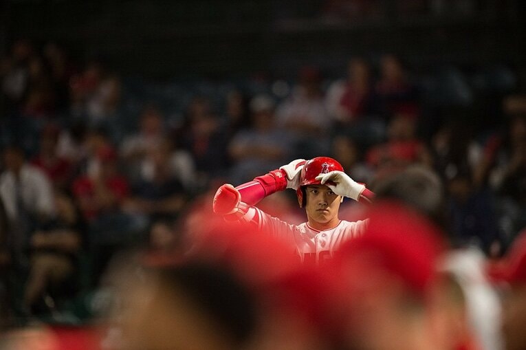 【未公開ショット多数！エンゼルス時代の秘蔵愛されショット】2018年の初々しい大谷（当時24歳） ／ photograph by Nanae Suzuki