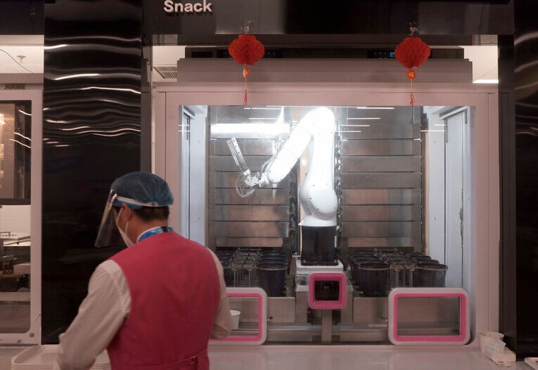 北京五輪、取材陣のレストラン　©Getty Images