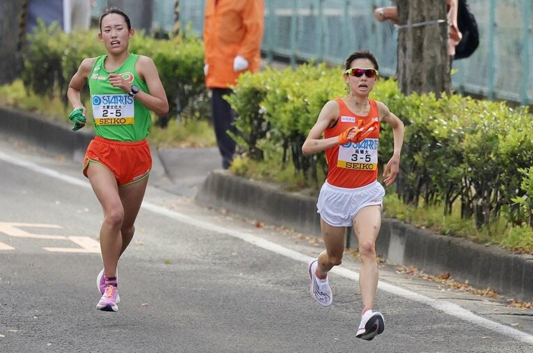 全日本大学女子駅伝の5区9.2kmを走り、区間賞を獲得した不破聖衣来。タイムとしては昨年より1分39秒遅かったが、不破の口からは前向きな言葉が出てきた。その理由とは…？ ／ photograph by JIJI PRESS