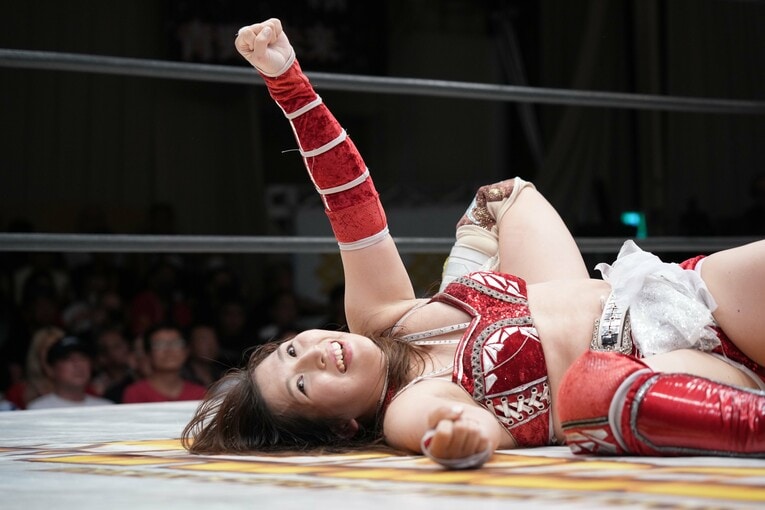 優勝を決めた瞬間の青野未来　©Essei Hara