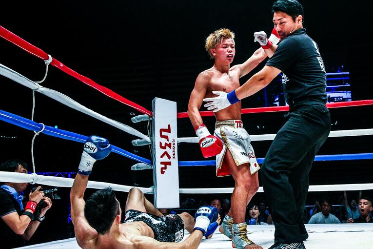 3ラウンドKOで『BLADE FC JAPAN CUP』決勝に進出した　©Susumu Nagao