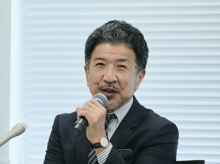 広報部門のトップである日産自動車常務執行役員の濱口貞行氏　©︎Yuki Suenaga