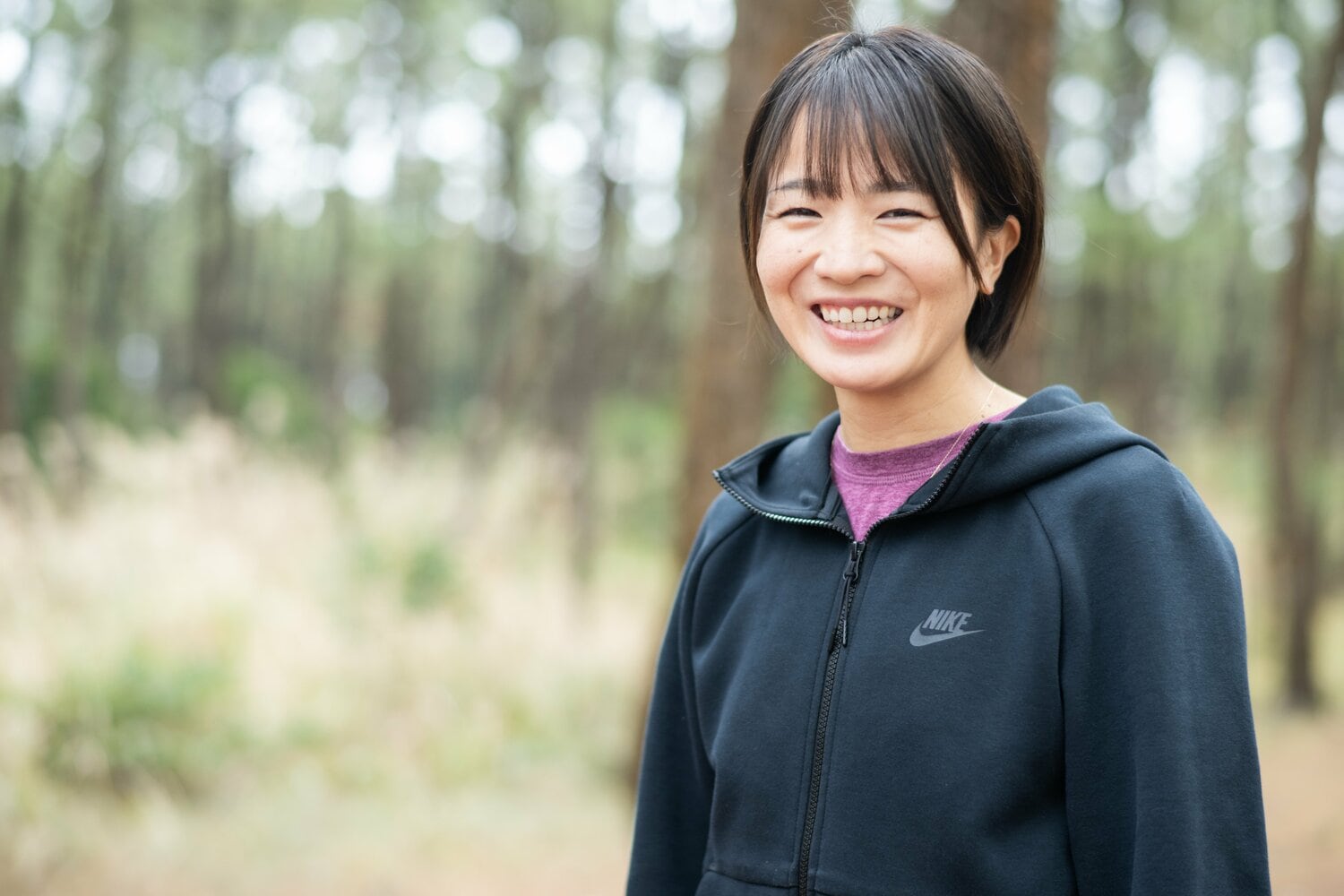 5000mを主戦場としていた赤羽有紀子が産後復帰しマラソンに初挑戦した例があるが、マラソンランナーとして初めて、出産しマラソン復帰を目指した前田　©Nanae Suzuki