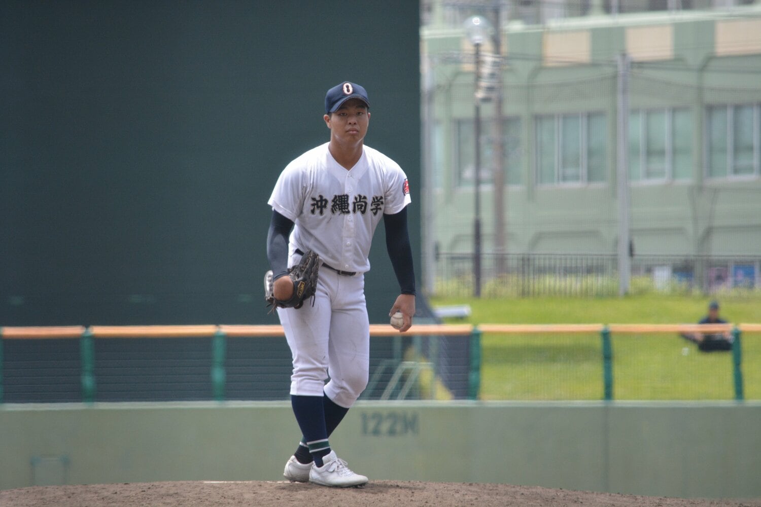 沖縄県大会決勝での末吉良丞。中学時代からその名は県内に轟いていた　©Takarin Matsunaga