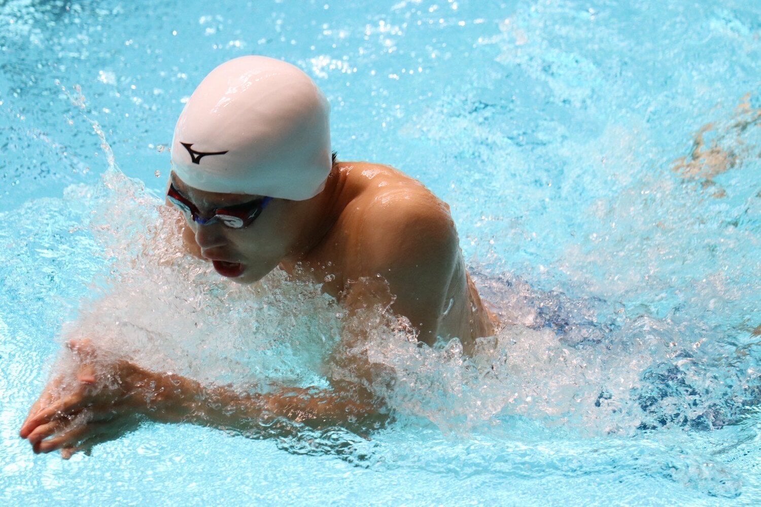 平泳ぎがメインの中出　※写真はインターハイ／開成高水泳部提供