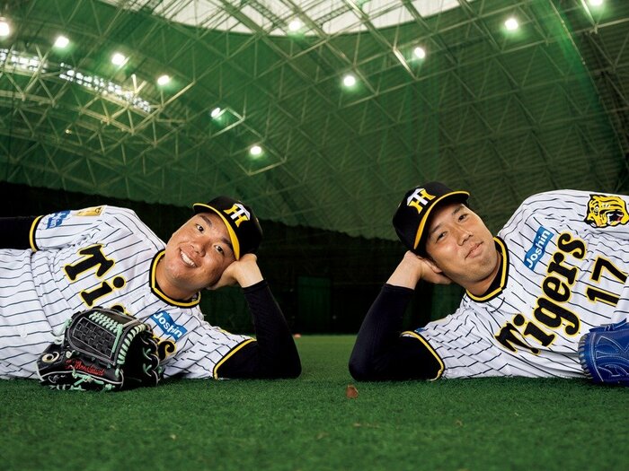 《阪神エース対談》青柳晃洋30歳×村上頌樹25歳「中日の大野雄大さんに投げ負けたのが悔しくて」「僕は山本由伸。向こうからナイスピーって」＜Number Web＞ photograph by Nanae Suzuki