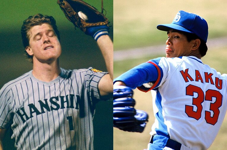 阪神、ヤクルトに在籍したオマリー（左）と、中日で活躍した郭源治（右） ／ photograph by Koji Asarakura／Makoto Kenmizaki