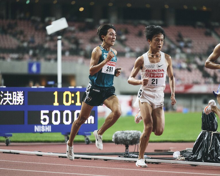 6月の日本選手権5000ｍでの鶴川　©Yuki Suenaga