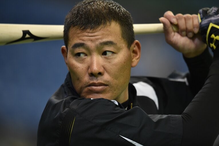 ベテランの存在感を見せた福留　©Hideki Sugiyama