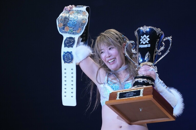 第2代ユナイテッド・ナショナル王者になった桜井麻衣。2025年1月3日、大田区総合体育館　©Essei Hara