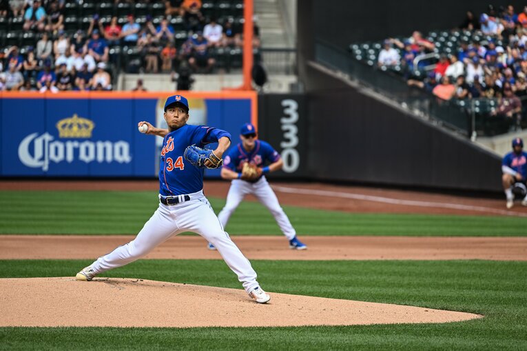 千賀はピッチクロックに対応して好成績をマークした　©Nanae Suzuki