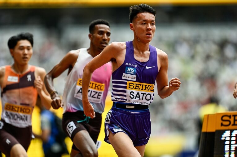 5月18日にはゴールデングランプリに鈴木、篠原（左）と出場。30日にはアジア選手権に出場し、世界との戦いの経験値を積んでいる佐藤　©Nanae Suzuki