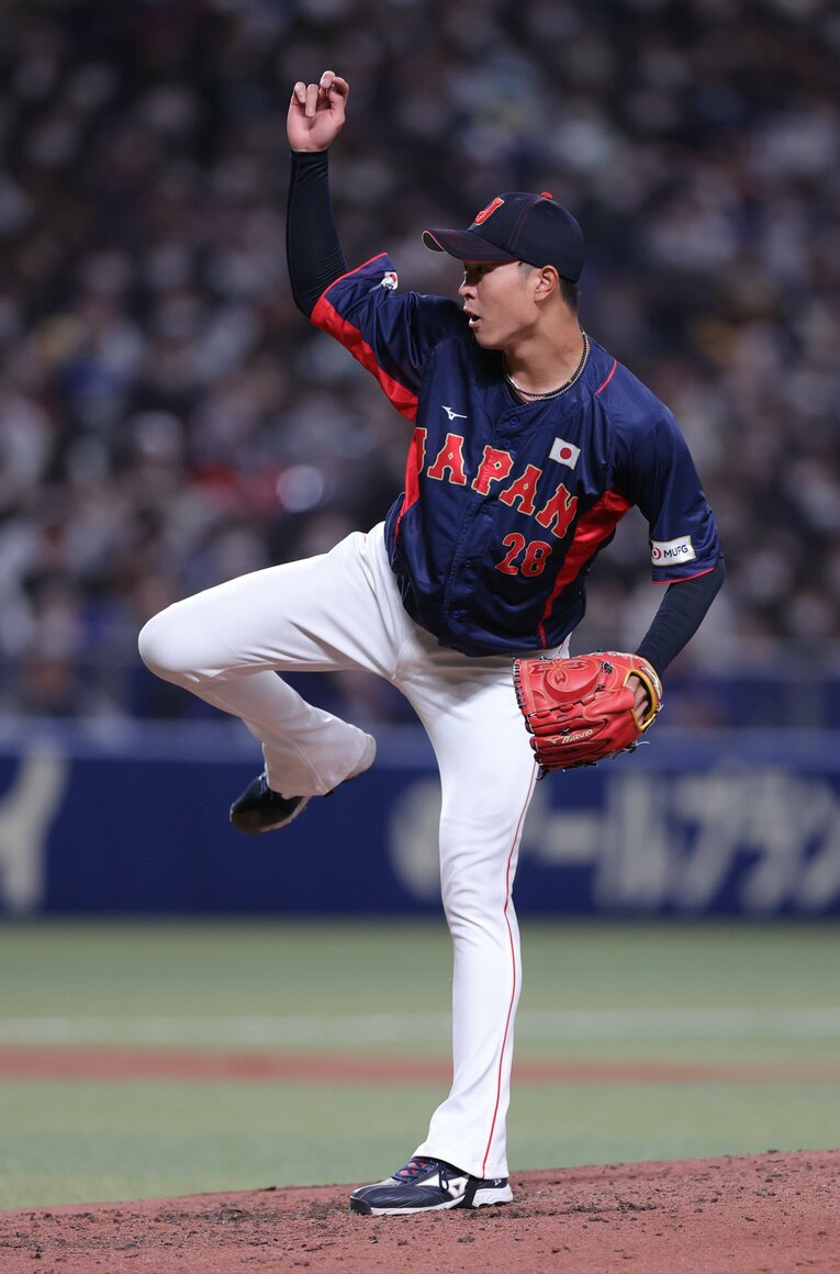 強化試合・中日戦（バンテリンドーム）で6回裏からマウンドに上がった高橋宏斗　©︎JIJI PRESS