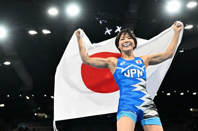 レスリング女子53kg級で無敵の強さを見せた藤波朱理の試合も、地上波のライブ中継はなかった ／ photograph by Asami Enomoto/JMPA