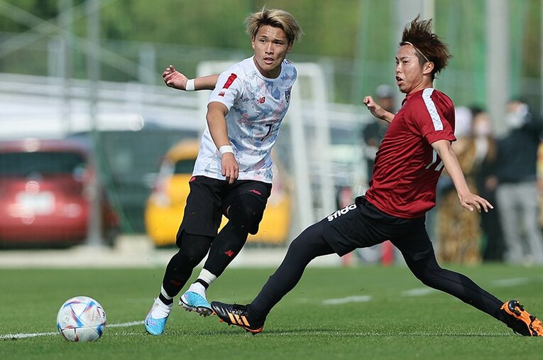 琉球とのトレーニングマッチでの松木玖生。アルベル体制2年目のFC東京はどんな進化を見せるか ／ photograph by F.C.TOKYO