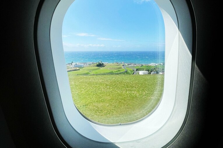 到着間際に機内から撮影