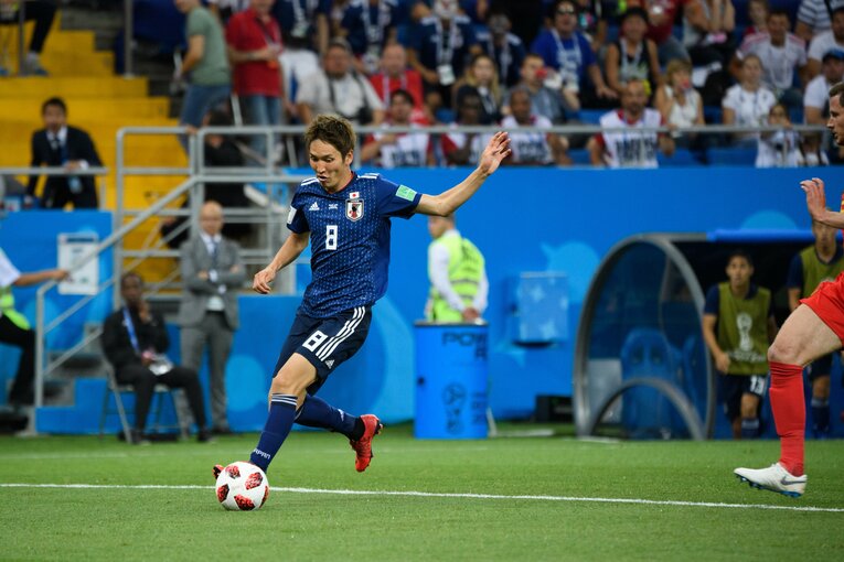 ベルギー戦でゴールを決めた原口　©Asami Enomoto/JMPA