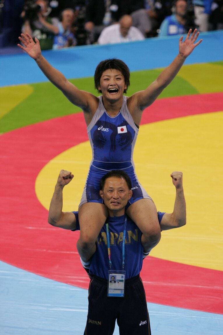 2004年アテネ五輪での伊調馨　©JMPA