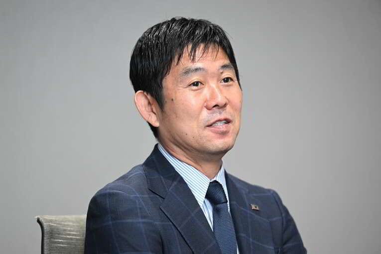 NumberWebのインタビューに応じた森保一監督（56歳）　©Keiji Ishikawa