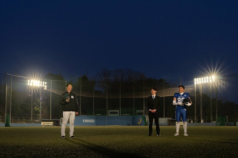 右から鈴木崇与（すずき・たかとも：パナソニック インパルス／パナソニック株式会社 エレクトリックワークス社 ライティング事業部 SCMセンター 生産管理部 店舗商品課）、内田創坪（うちだ・そうへい：パナソニック株式会社 エレクトリックワークス社 ライティング事業部 商品企画部 屋外商品企画課）