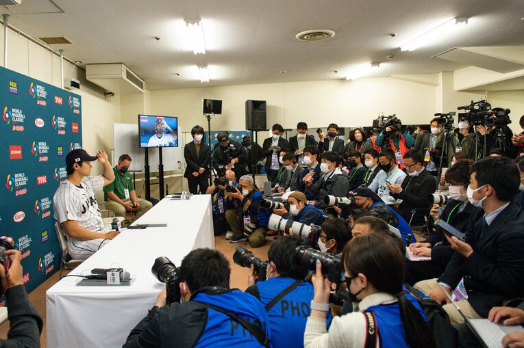 WBC第1戦の前日会見にて　©Nanae Suzuki