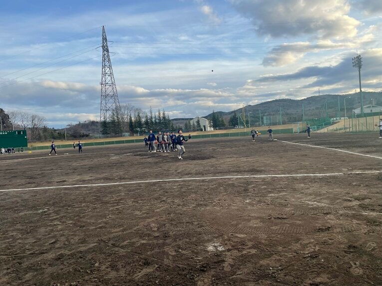 バントフライを想定した練習も　©Hideaki Ujihara