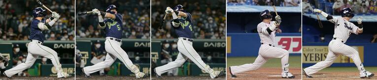 村上の5打席連続ホームランの全スイング　©Kyodo News