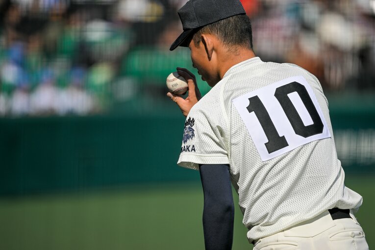 南恒誠（3年生）。大阪桐蔭「右のエース」　©Nanae Suzuki