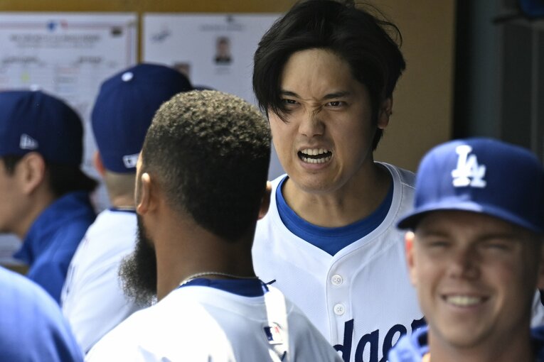 試合前に…「気合を入れる」大谷翔平　©Getty Images