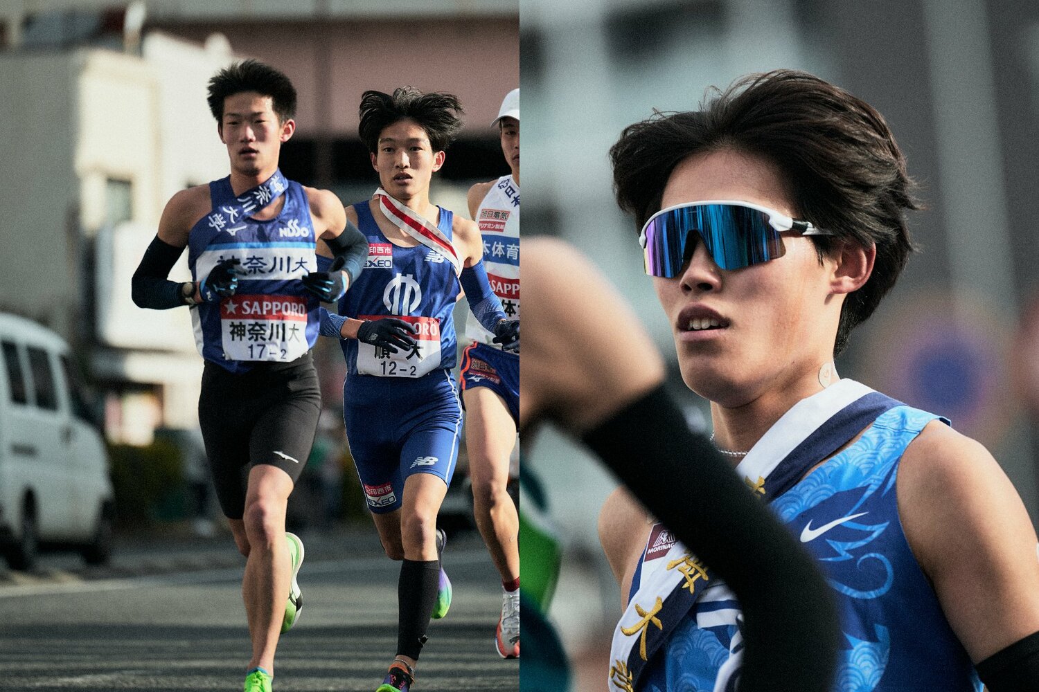 神奈川大の宮本（左）と東海大の花岡（右）というエース区間を戦ったふたりを十枚目とする　©Yuki Suenaga(2)