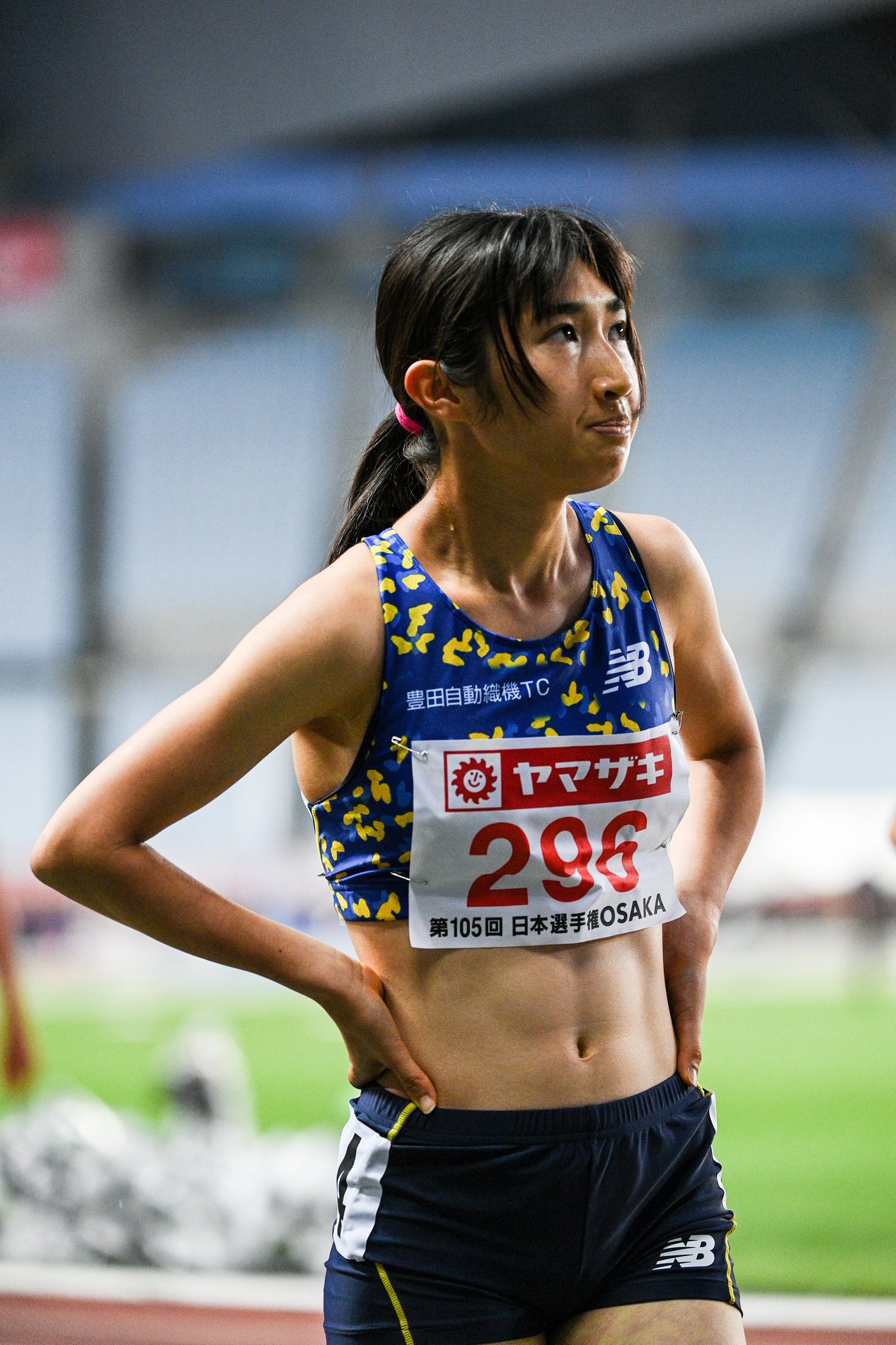 ゴール直後に電光掲示板を見る田中の表情に笑顔は見られなかった ©Asami Enomoto