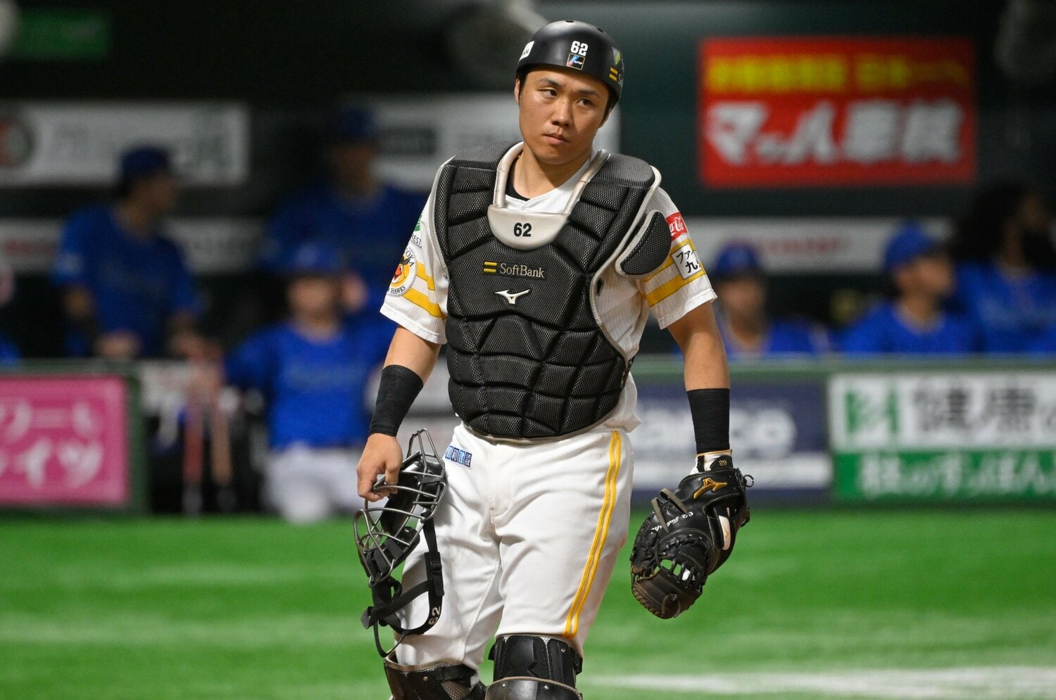 ソフトバンクで甲斐の控え捕手を務める海野　©︎Nanae Suzuki
