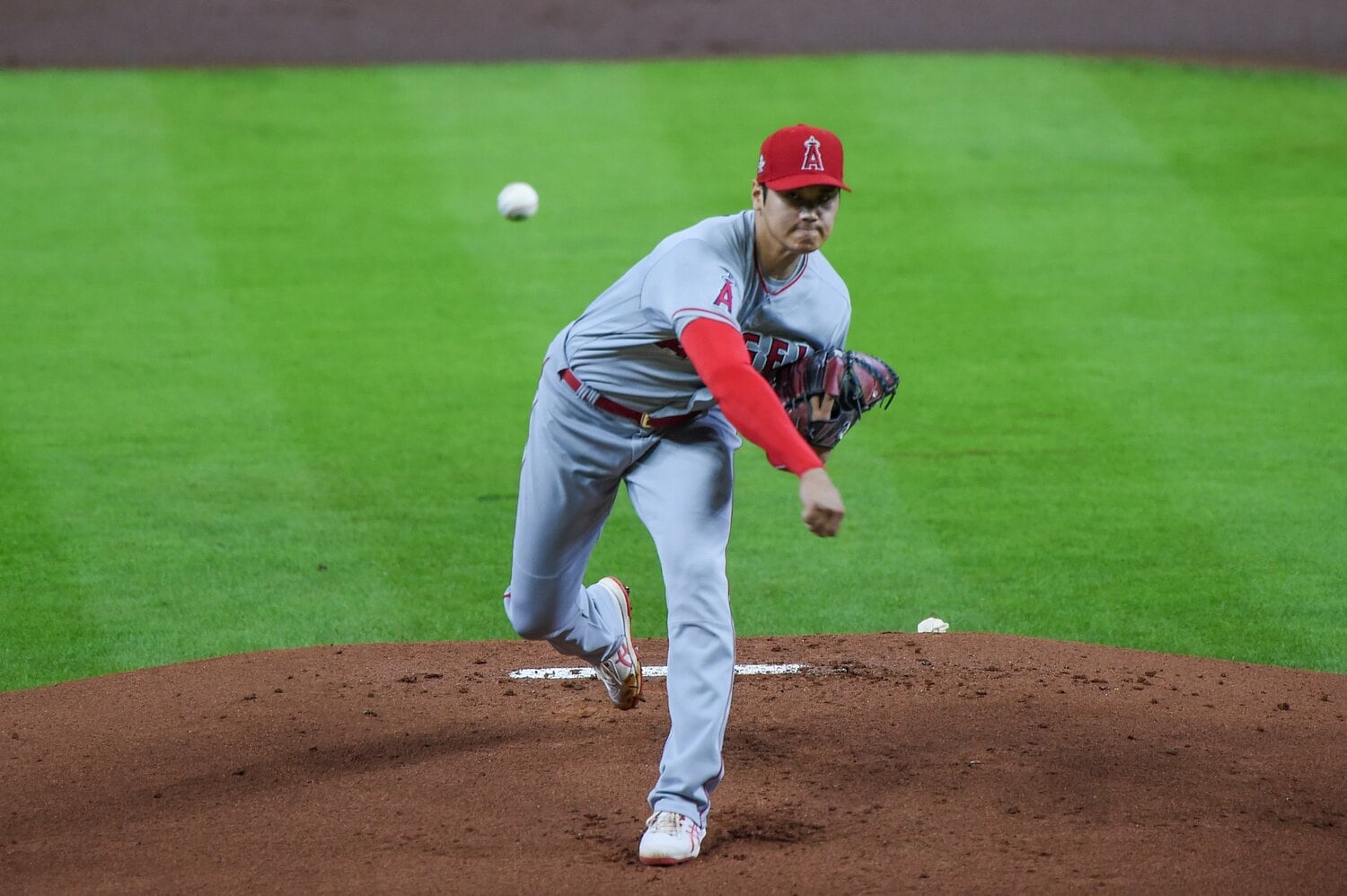 3度目の「リアル二刀流」で7回1失点、1安打を放った大谷©Getty Images