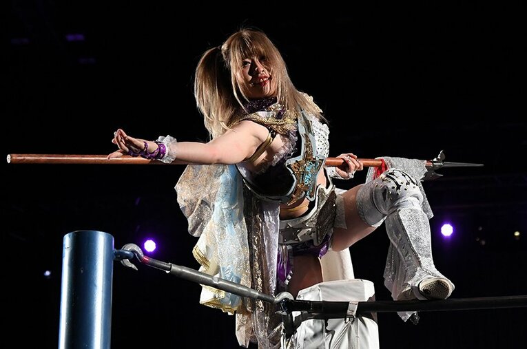 スターダムの白いベルトのチャンピオン、中野たむ ／ photograph by Masashi Hara